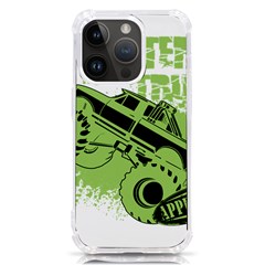 Monster Truck Illustration Green Car Iphone 14 Pro Tpu Uv Print Case by Sarkoni