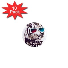 Krazy Katz 3d Tiger Roar Animal 1  Mini Magnet (10 Pack)  by Sarkoni