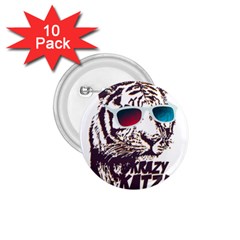 Krazy Katz 3d Tiger Roar Animal 1 75  Buttons (10 Pack) by Sarkoni