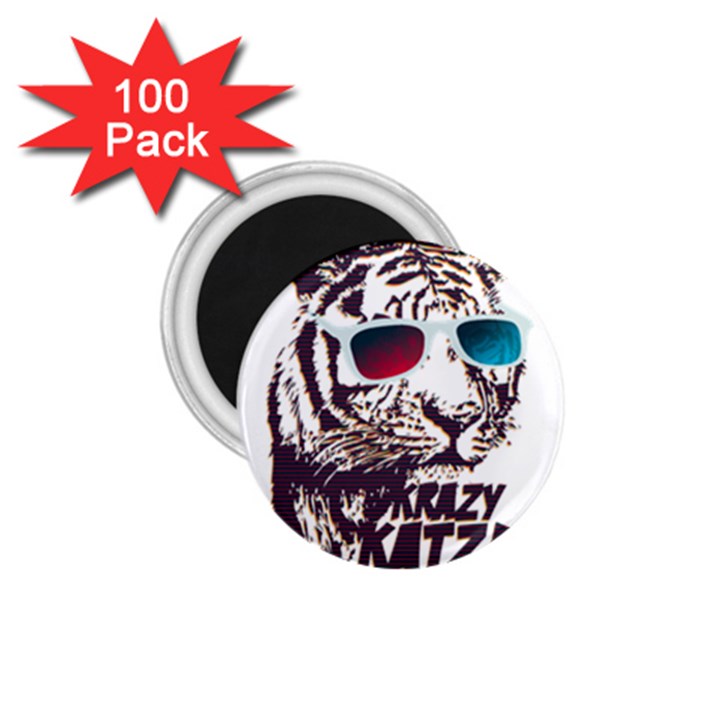 Krazy Katz 3d Tiger Roar Animal 1.75  Magnets (100 pack) 