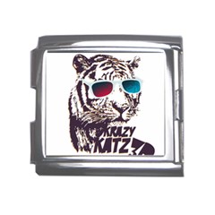 Krazy Katz 3d Tiger Roar Animal Mega Link Italian Charm (18mm) by Sarkoni