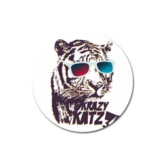 Krazy Katz 3d Tiger Roar Animal Magnet 3  (round) by Sarkoni