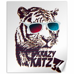 Krazy Katz 3d Tiger Roar Animal Canvas 8  X 10  by Sarkoni