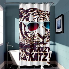 Krazy Katz 3d Tiger Roar Animal Shower Curtain 36  X 72  (stall)  by Sarkoni