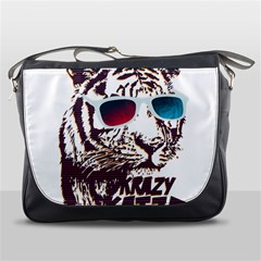 Krazy Katz 3d Tiger Roar Animal Messenger Bag by Sarkoni