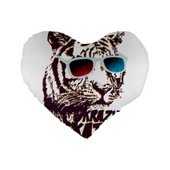 Krazy Katz 3d Tiger Roar Animal Standard 16  Premium Heart Shape Cushions by Sarkoni