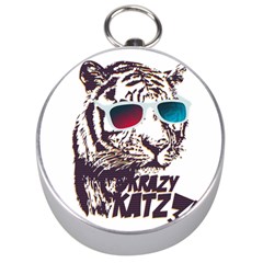 Krazy Katz 3d Tiger Roar Animal Silver Compasses by Sarkoni