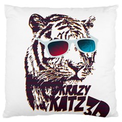 Krazy Katz 3d Tiger Roar Animal Large Premium Plush Fleece Cushion Case (one Side) by Sarkoni