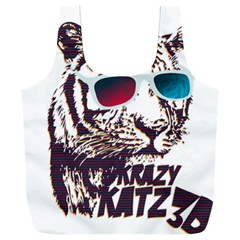 Krazy Katz 3d Tiger Roar Animal Full Print Recycle Bag (xxxl) by Sarkoni