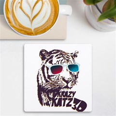 Krazy Katz 3d Tiger Roar Animal Uv Print Square Tile Coaster  by Sarkoni