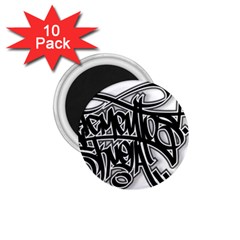 Hip Hop Music Drawing Art Graffiti 1 75  Magnets (10 Pack)  by Sarkoni