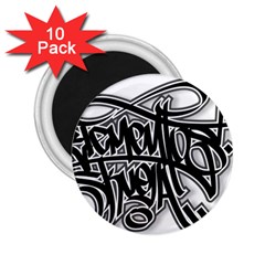 Hip Hop Music Drawing Art Graffiti 2 25  Magnets (10 Pack)  by Sarkoni