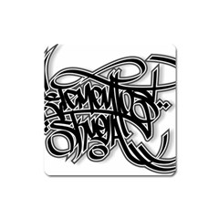 Hip Hop Music Drawing Art Graffiti Square Magnet by Sarkoni