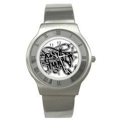 Hip Hop Music Drawing Art Graffiti Stainless Steel Watch by Sarkoni