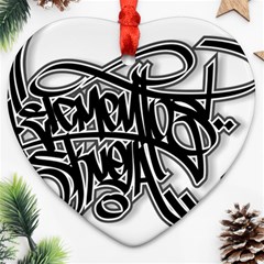 Hip Hop Music Drawing Art Graffiti Heart Ornament (two Sides) by Sarkoni