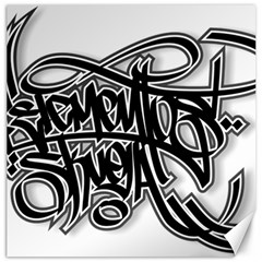 Hip Hop Music Drawing Art Graffiti Canvas 16  X 16  by Sarkoni