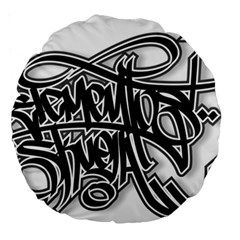 Hip Hop Music Drawing Art Graffiti Large 18  Premium Round Cushions by Sarkoni