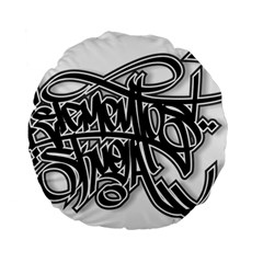 Hip Hop Music Drawing Art Graffiti Standard 15  Premium Flano Round Cushions by Sarkoni