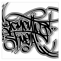 Hip Hop Music Drawing Art Graffiti Square Satin Scarf (36  X 36 ) by Sarkoni