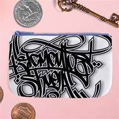 Hip Hop Music Drawing Art Graffiti Large Coin Purse by Sarkoni