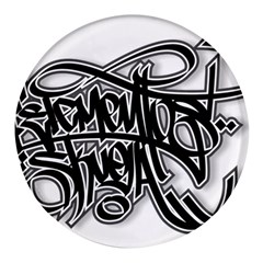 Hip Hop Music Drawing Art Graffiti Round Glass Fridge Magnet (4 Pack) by Sarkoni