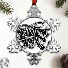 Hip Hop Music Drawing Art Graffiti Metal Small Snowflake Ornament by Sarkoni