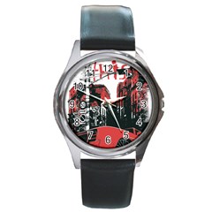 Cars City Fear This Poster Round Metal Watch by Sarkoni