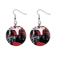 Cars City Fear This Poster Mini Button Earrings by Sarkoni