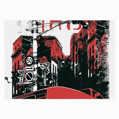 Cars City Fear This Poster Large Glasses Cloth by Sarkoni