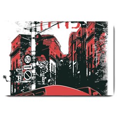 Cars City Fear This Poster Large Doormat by Sarkoni