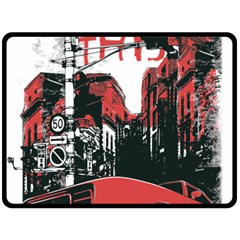 Cars City Fear This Poster Two Sides Fleece Blanket (large) by Sarkoni