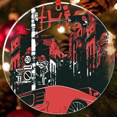 Cars City Fear This Poster Uv Print Acrylic Ornament Round by Sarkoni