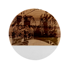 Cars City Fear This Poster Marble Wood Coaster (round) by Sarkoni