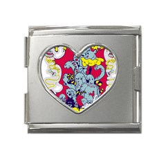 Fresh Urban Cartoon Monster Illustration Cartoon Character Text Mega Link Heart Italian Charm (18mm) by Sarkoni