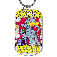 Fresh Urban Cartoon Monster Illustration Cartoon Character Text Dog Tag (one Side) by Sarkoni