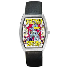 Fresh Urban Cartoon Monster Illustration Cartoon Character Text Barrel Style Metal Watch by Sarkoni