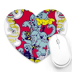 Fresh Urban Cartoon Monster Illustration Cartoon Character Text Heart Mousepad by Sarkoni