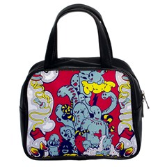 Fresh Urban Cartoon Monster Illustration Cartoon Character Text Classic Handbag (two Sides) by Sarkoni