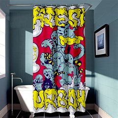 Fresh Urban Cartoon Monster Illustration Cartoon Character Text Shower Curtain 36  X 72  (stall)  by Sarkoni