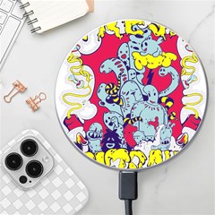 Fresh Urban Cartoon Monster Illustration Cartoon Character Text Wireless Fast Charger(white) by Sarkoni