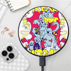 Fresh Urban Cartoon Monster Illustration Cartoon Character Text Wireless Fast Charger(black) by Sarkoni