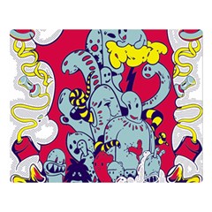 Fresh Urban Cartoon Monster Illustration Cartoon Character Text Premium Plush Fleece Blanket (large)