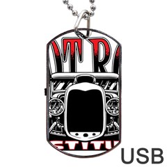 Vintage Car Hot Rod Motor Vehicle Dog Tag USB Flash (One Side)