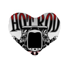 Vintage Car Hot Rod Motor Vehicle Standard 16  Premium Flano Heart Shape Cushions by Sarkoni