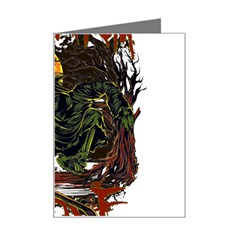 Grim Reaper Above Art  Monster Moon Letter Poster Mini Greeting Card by Sarkoni