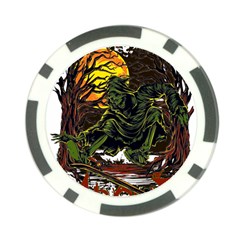 Grim Reaper Above Art  Monster Moon Letter Poster Poker Chip Card Guard by Sarkoni