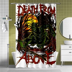 Grim Reaper Above Art  Monster Moon Letter Poster Shower Curtain 48  X 72  (small)  by Sarkoni