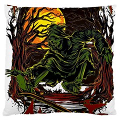 Grim Reaper Above Art  Monster Moon Letter Poster Large Cushion Case (one Side) by Sarkoni