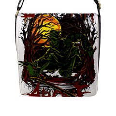 Grim Reaper Above Art  Monster Moon Letter Poster Flap Closure Messenger Bag (l)