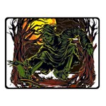 Grim Reaper Above Art  Monster Moon Letter Poster Two Sides Fleece Blanket (Small) 45 x34  Blanket Front